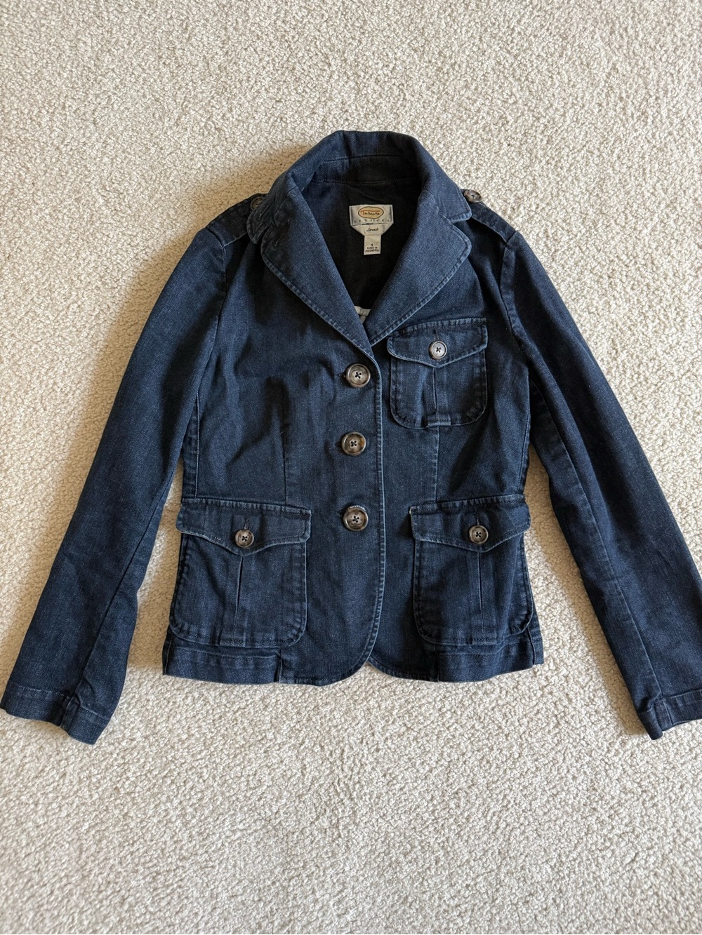 Talbots dark wash jean blazer jacket - Picture 2 of 10